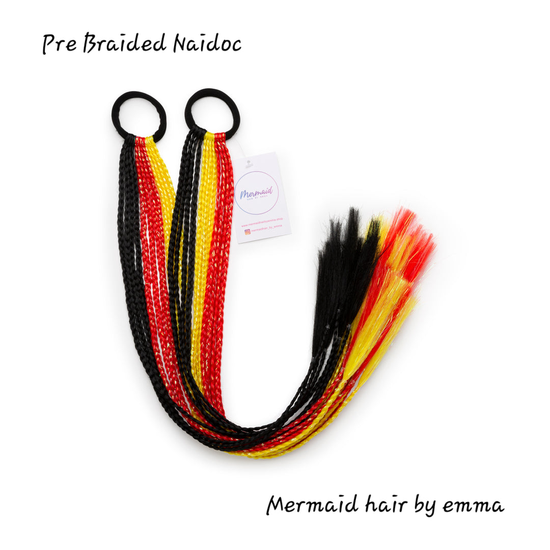 Naidoc Braided Piggy Tail Sets