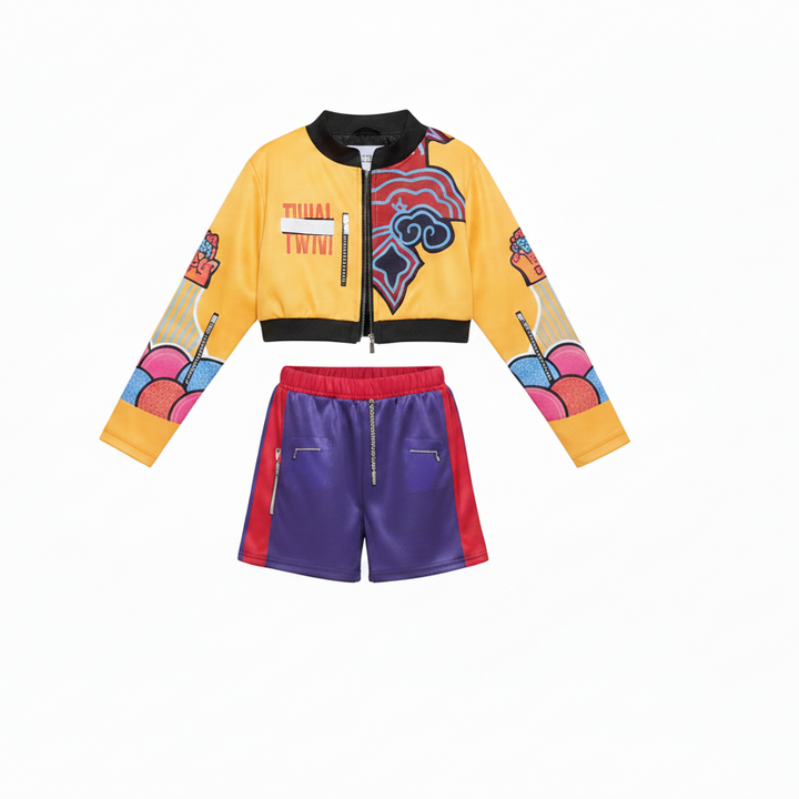 Kids Vibrant Stage & Festival Outfit - 3 Piece