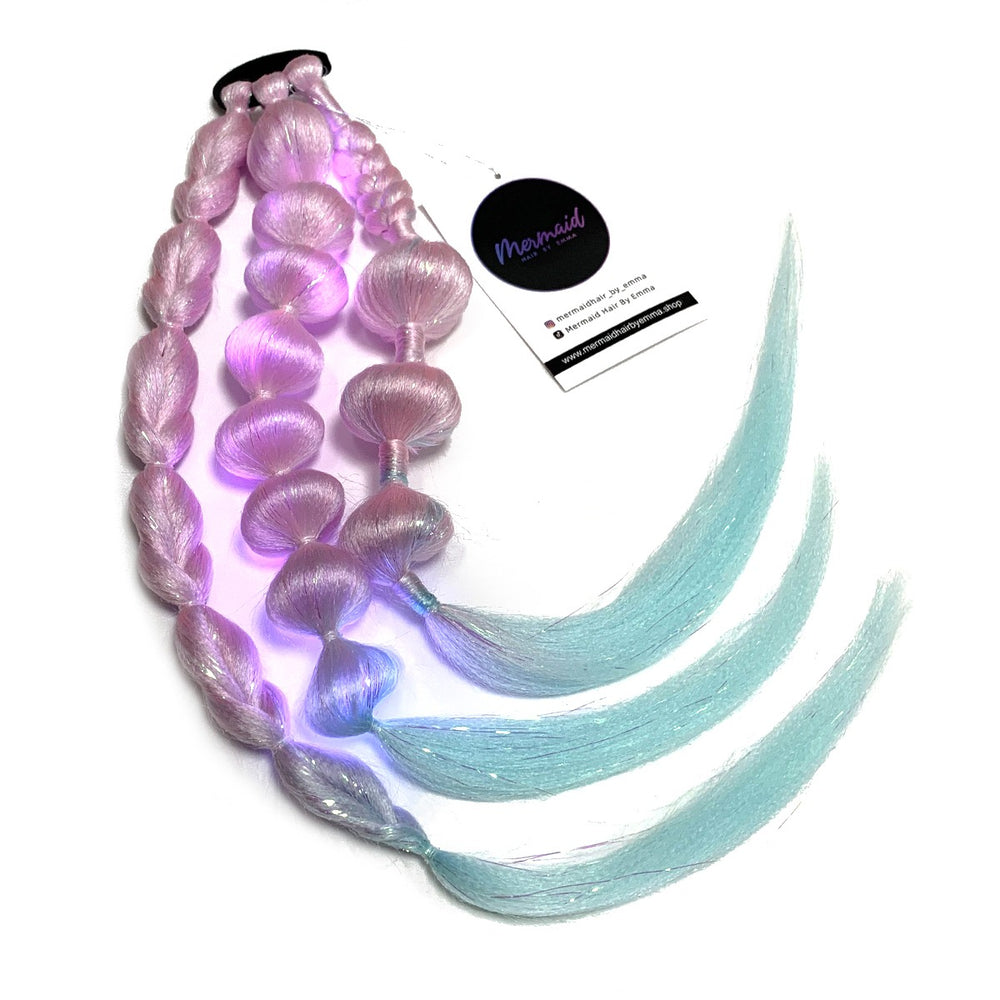 Purple bubble Braids with Led lights.