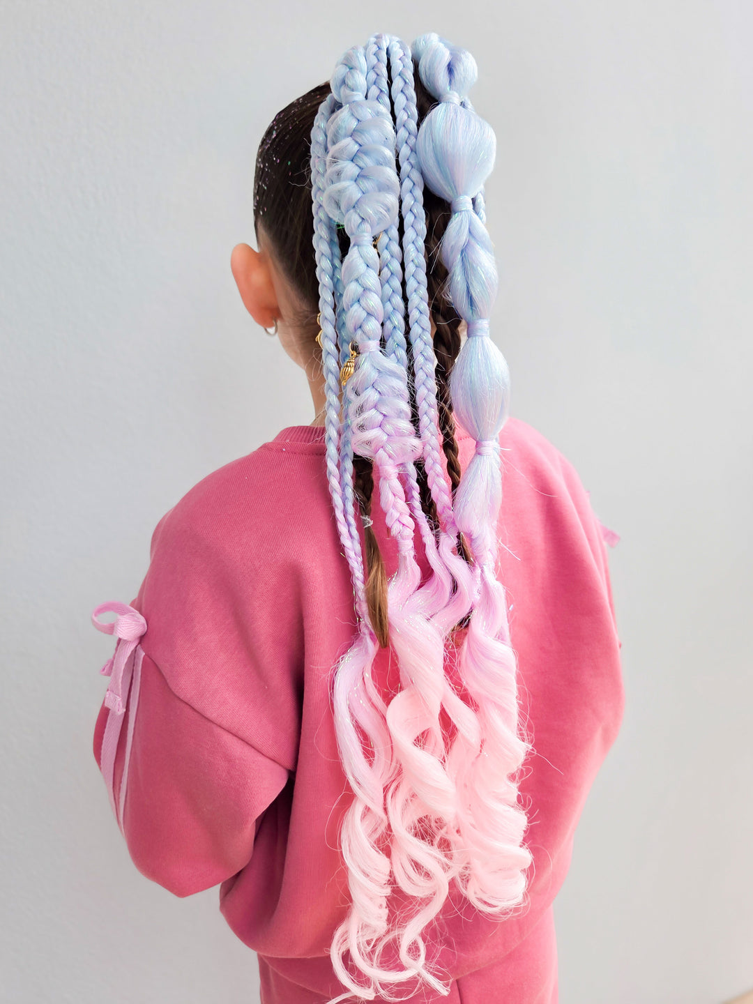Blue and Pink Charm Ponytail