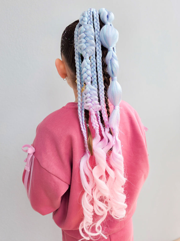 Blue and Pink Charm Ponytail