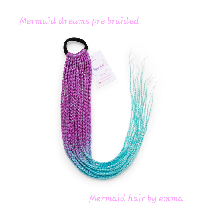 Pre-Braided Mermaid Dreams with Tinsel