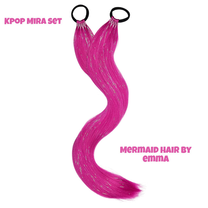 Mira K Pop Hair Extensions on a hair tie