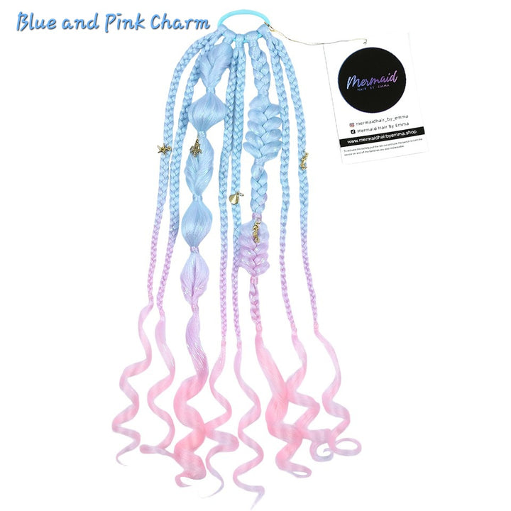 Blue and Pink Charm Ponytail