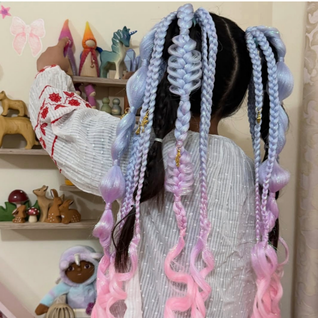 Blue and Pink Charm Ponytail